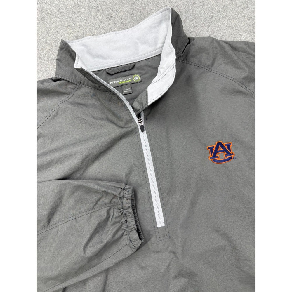 Auburn Tigers Peter Millar Crown Sport Quarter Zip Pullover Men's S Gray NEW
